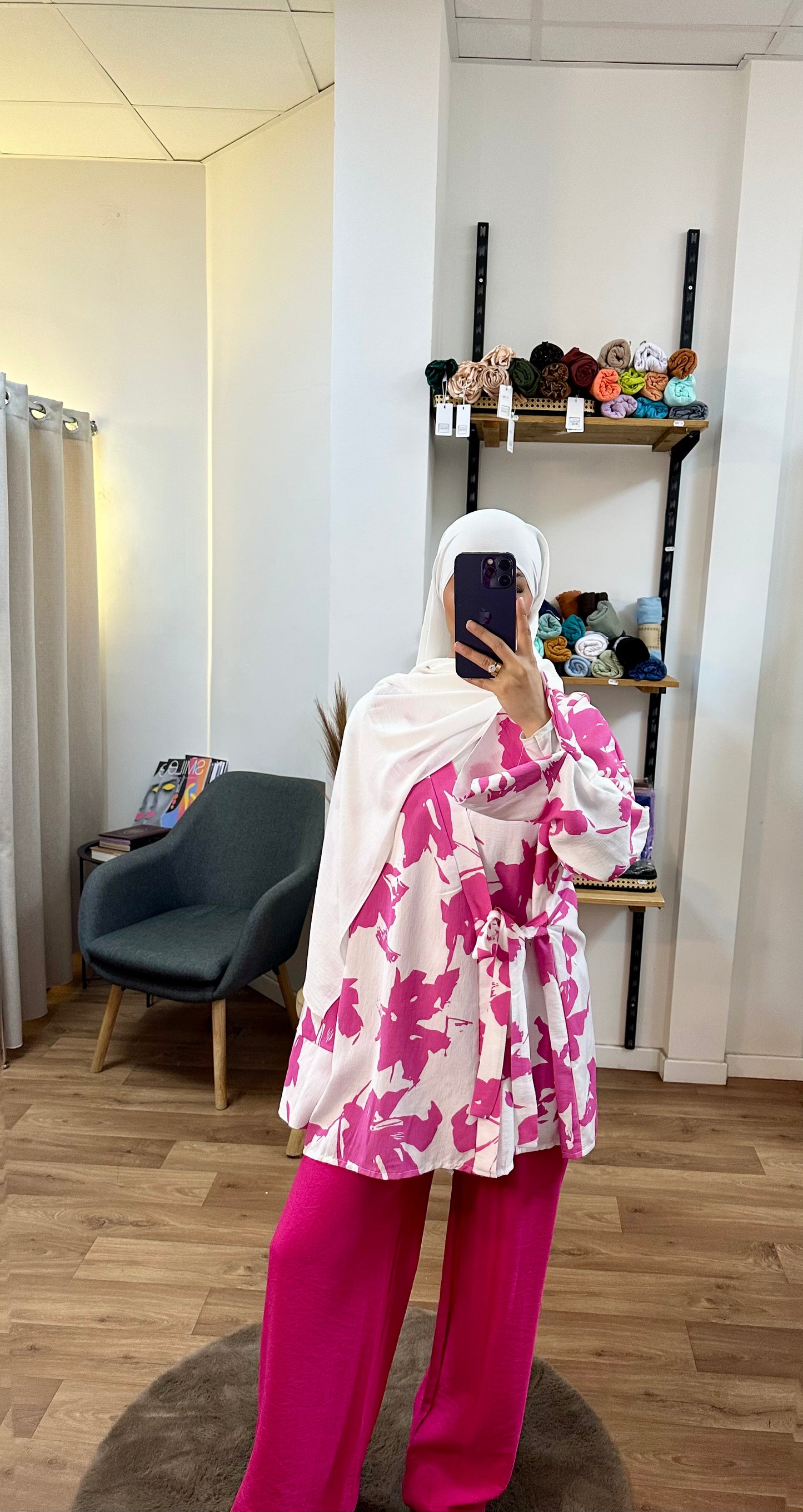 Ensemble style kimono fleuri