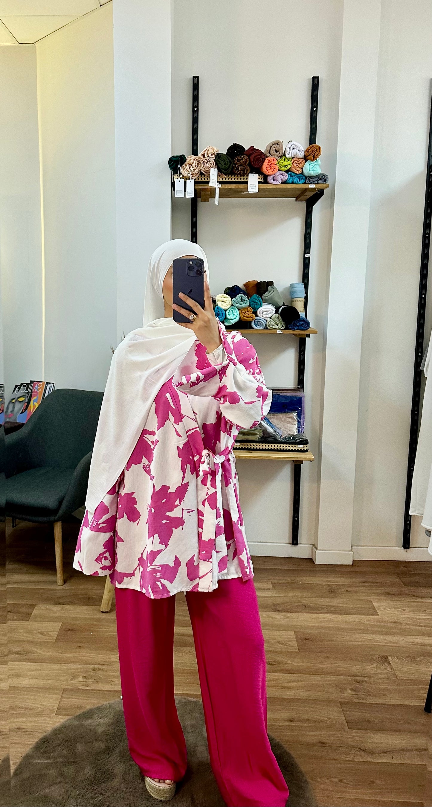 Ensemble style kimono fleuri