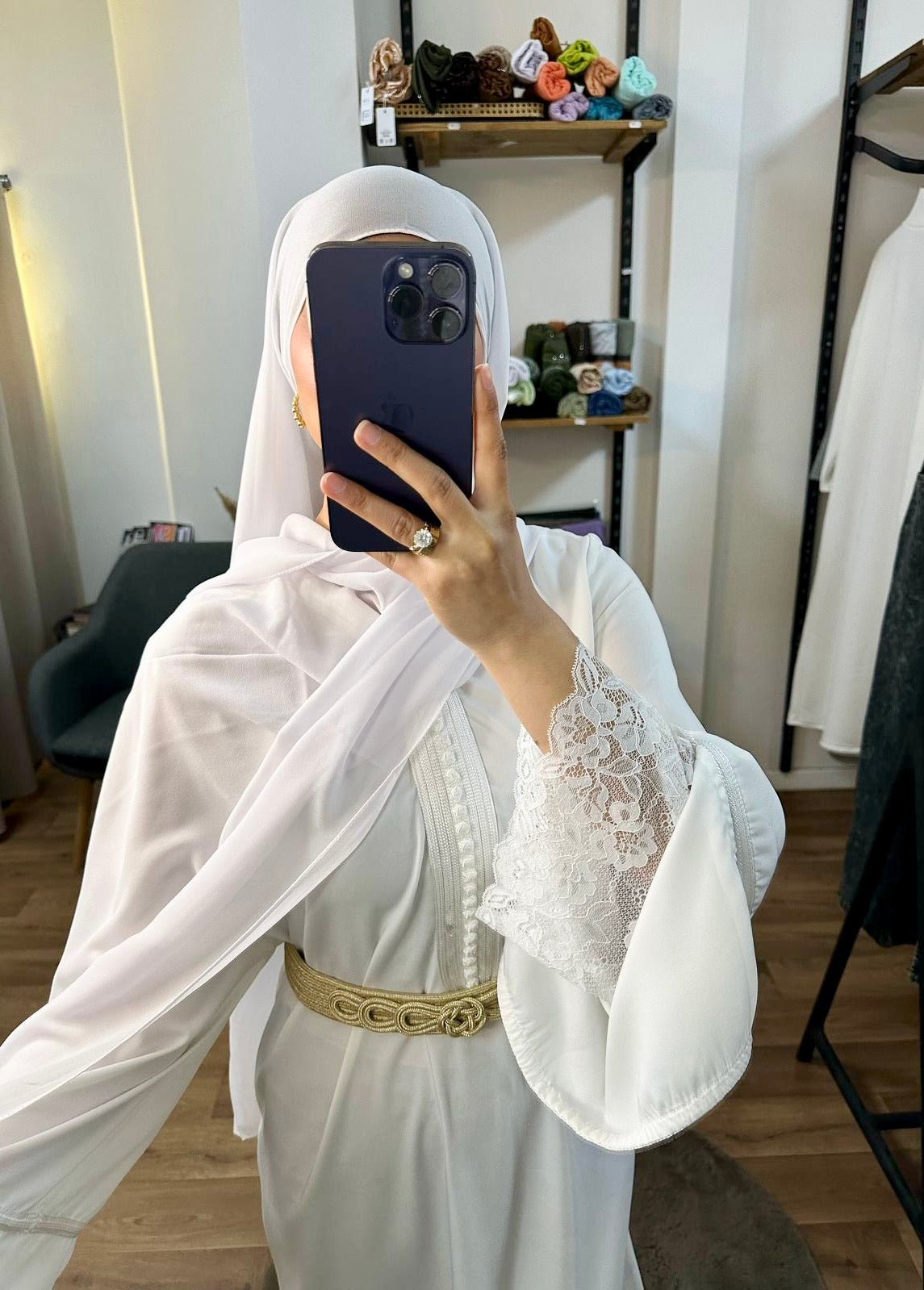 Jellaba manche dentelle