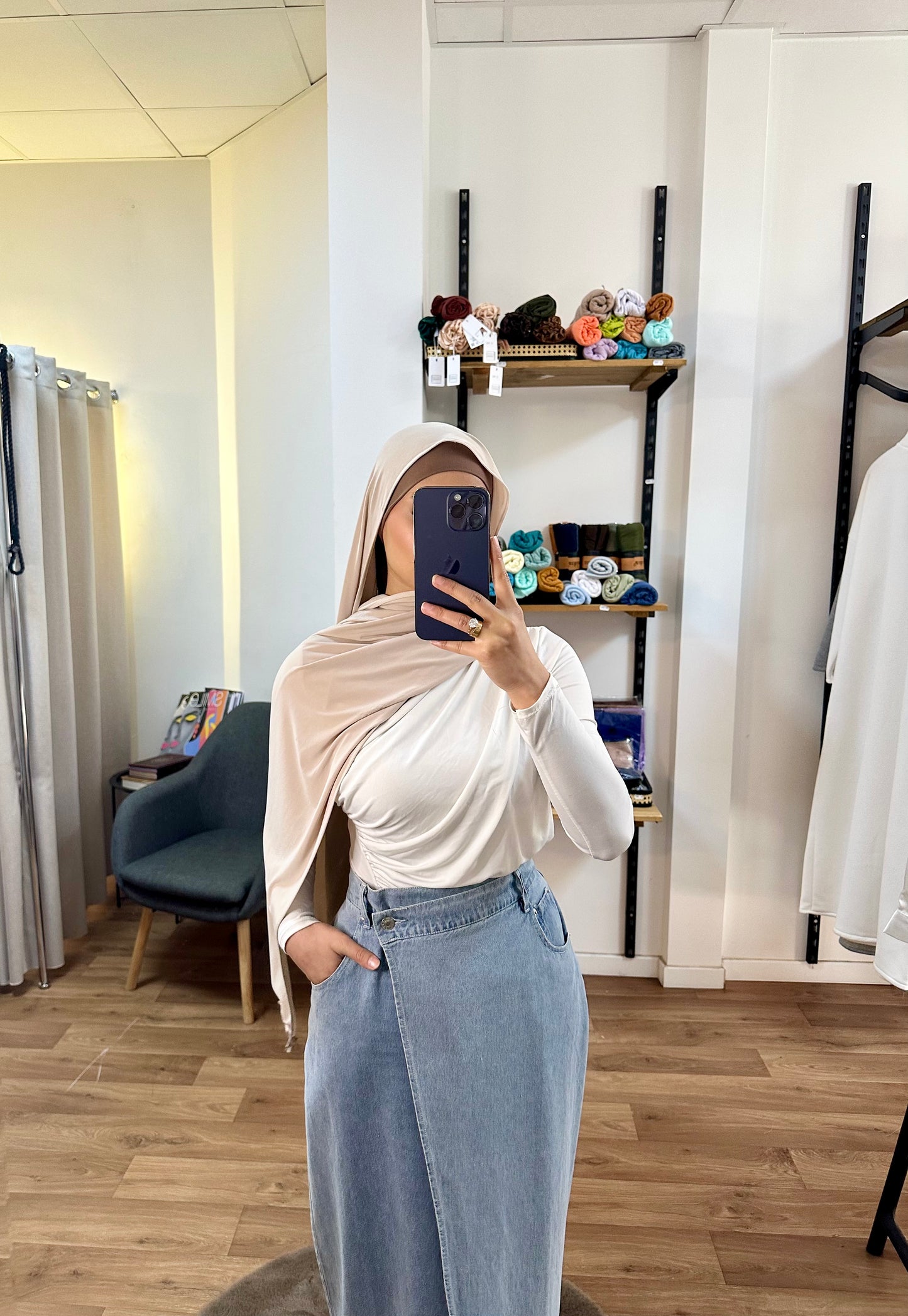 Jupe denim portefeuille