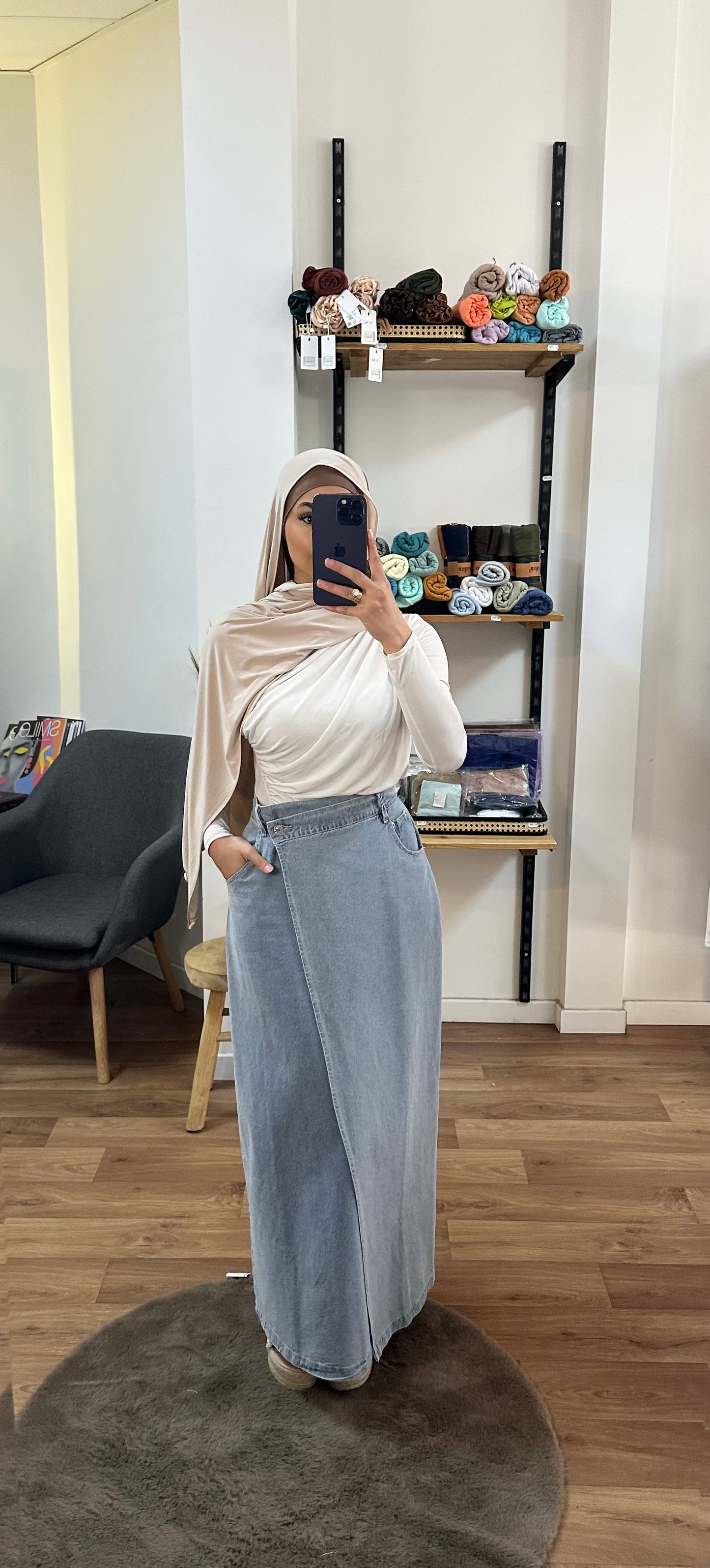 Jupe denim portefeuille