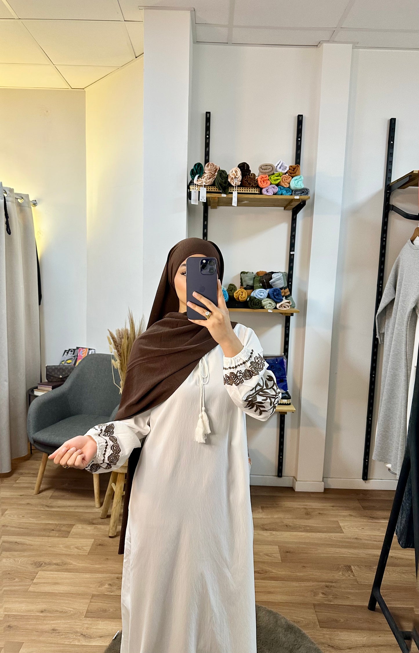 Robe manche fleurie