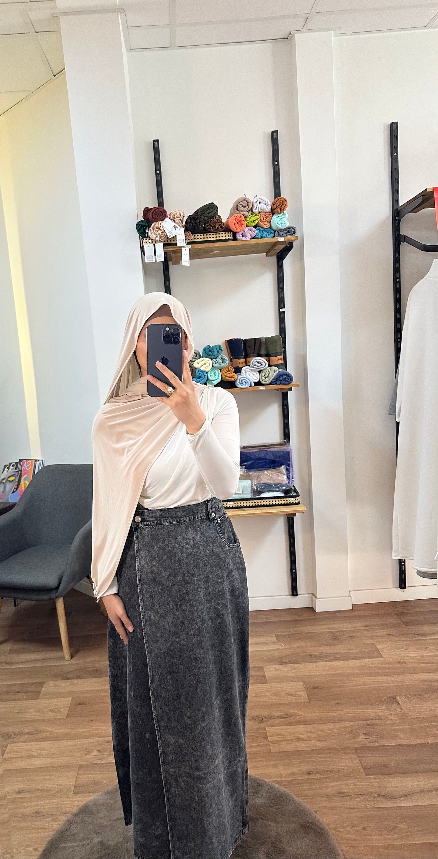 Jupe denim portefeuille