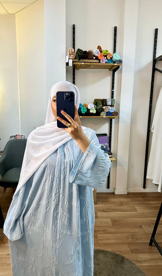 Abaya fleurie texturée