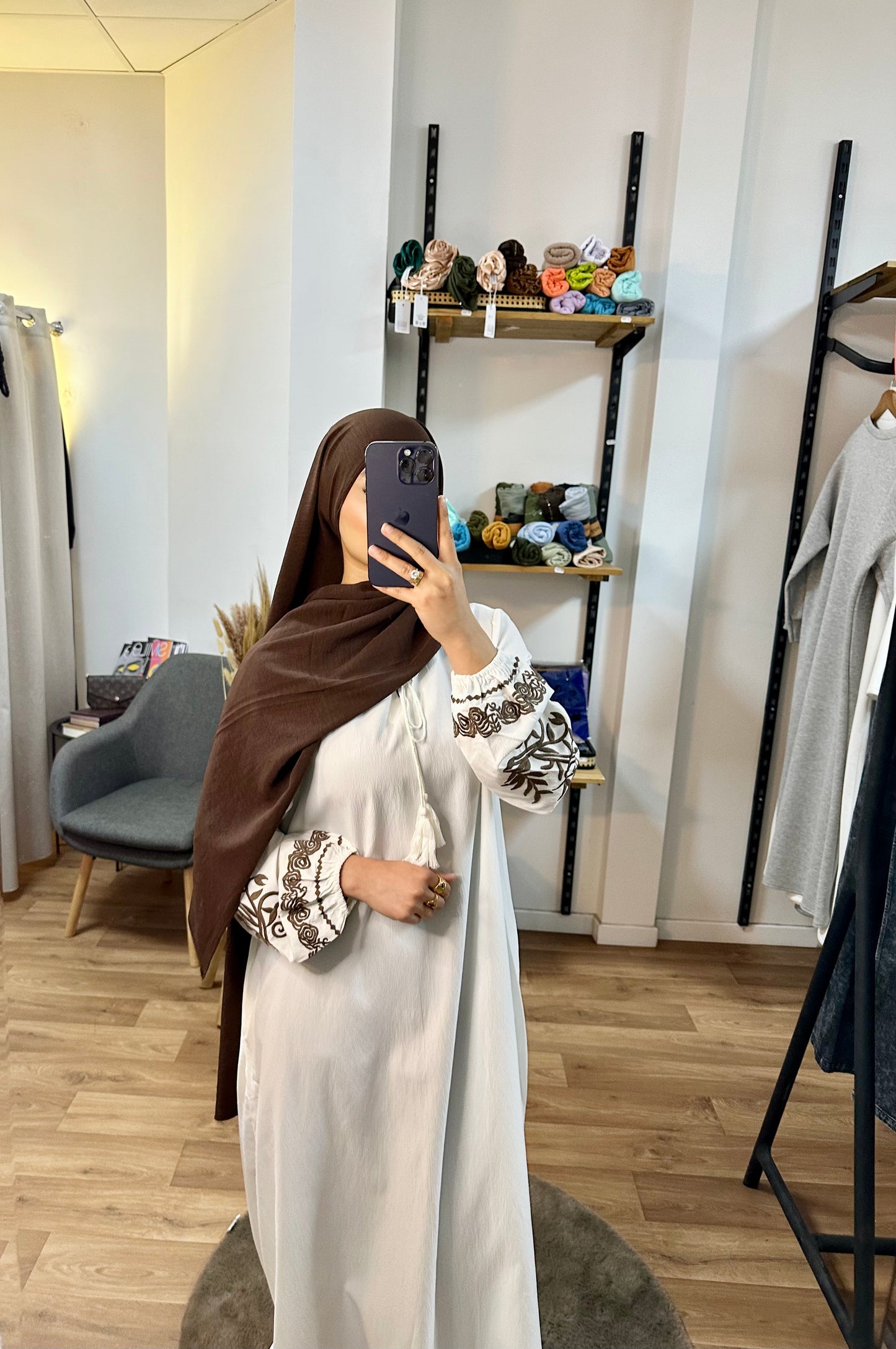 Robe manche fleurie