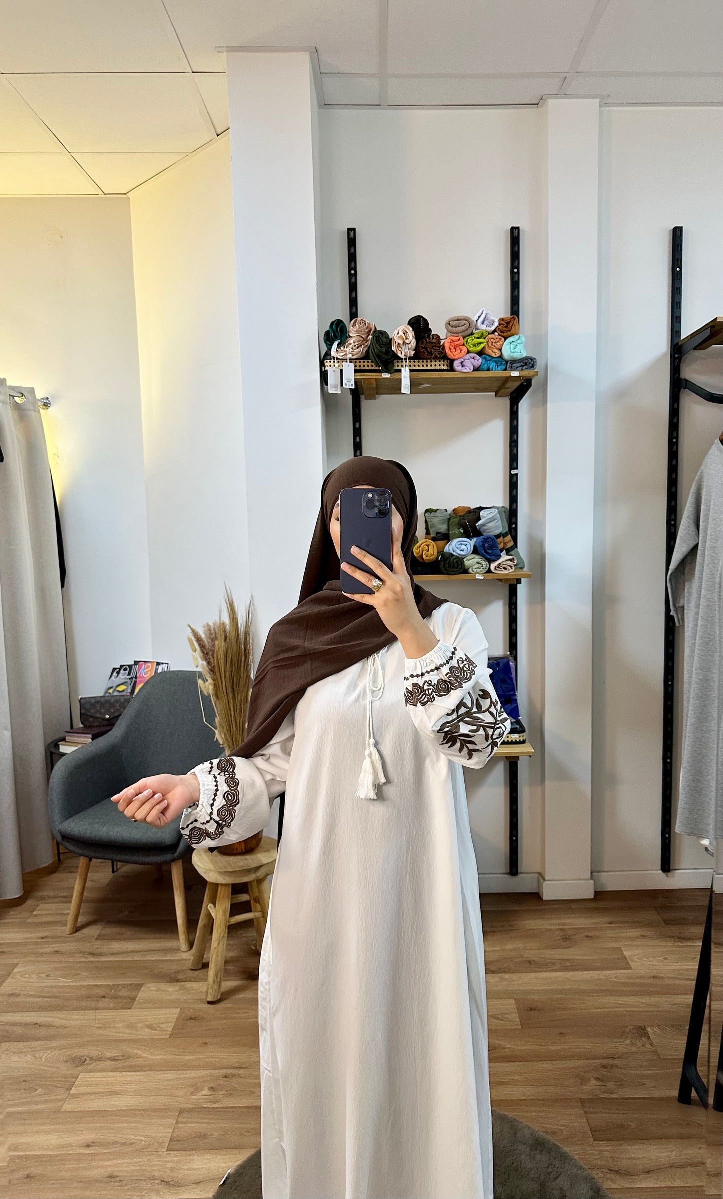 Robe manche fleurie