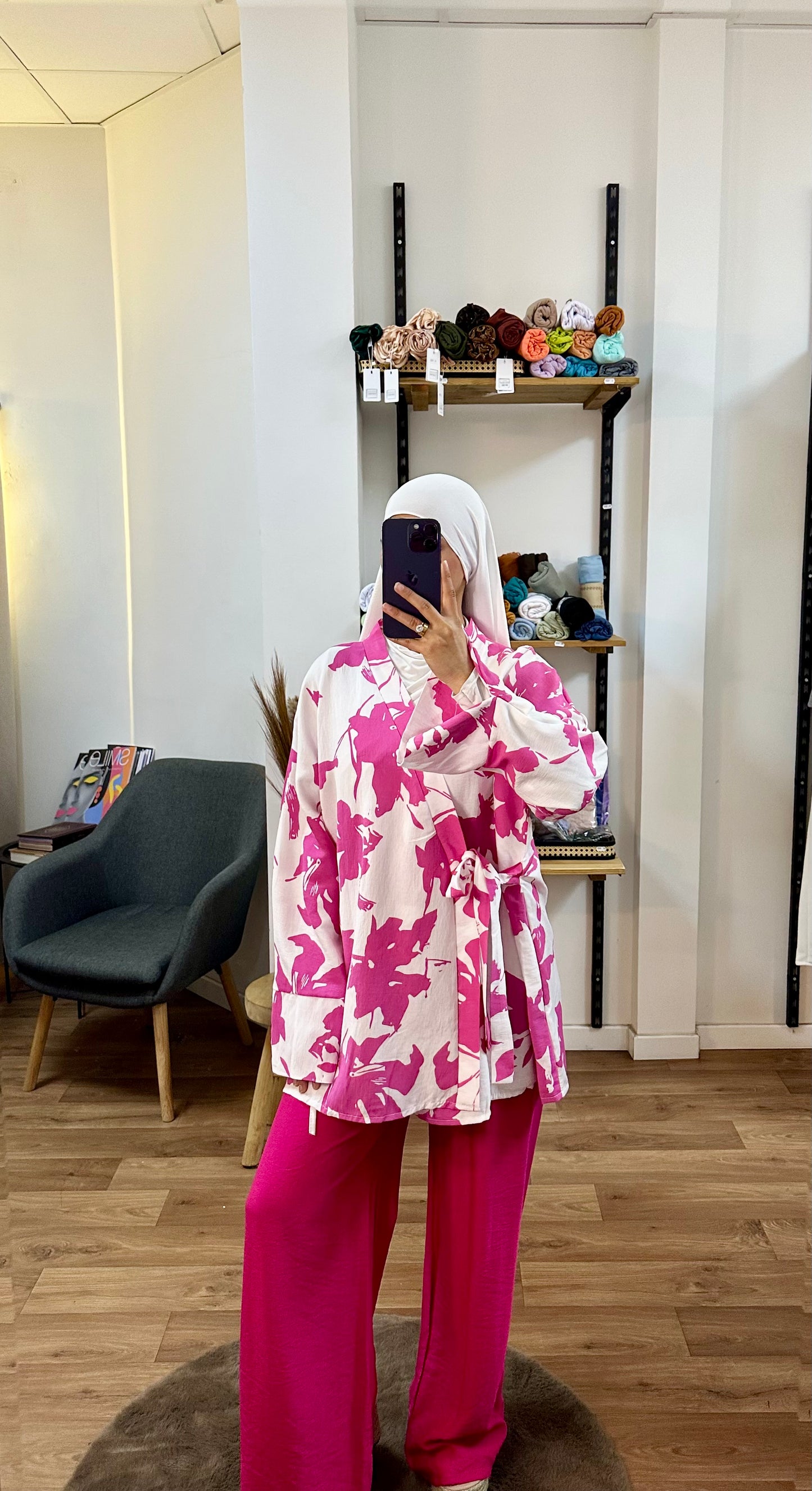 Ensemble style kimono fleuri