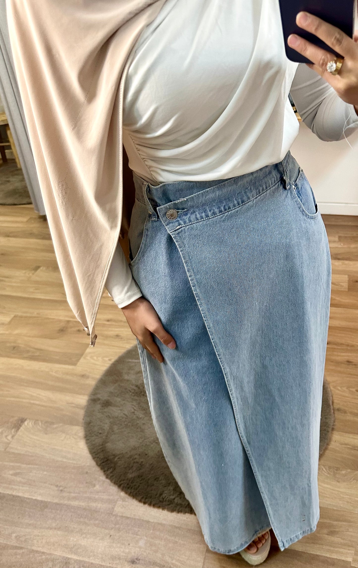 Jupe denim portefeuille