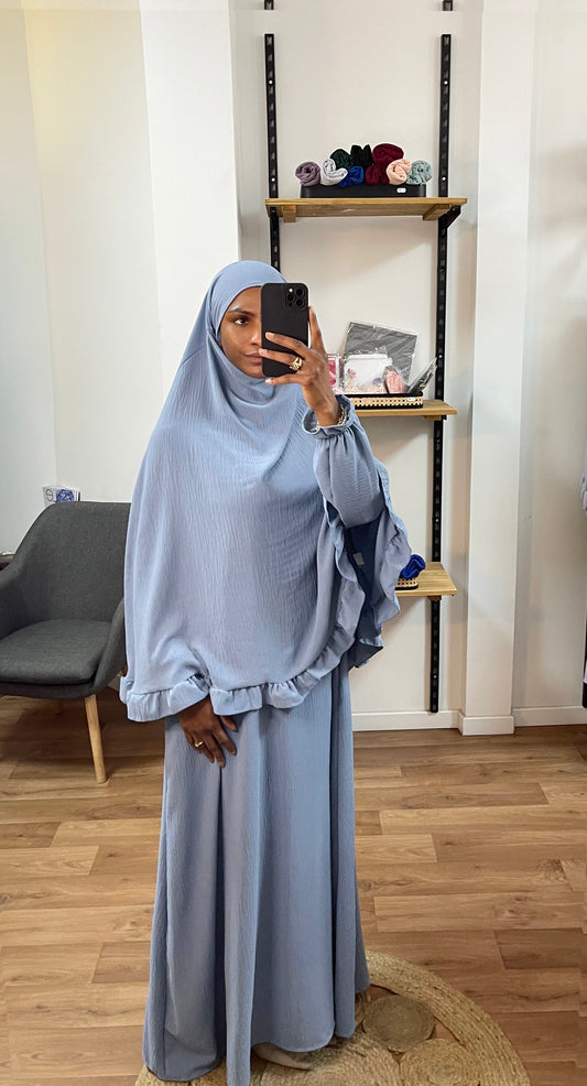 Ensemble Abaya & khimar ondulé jazz