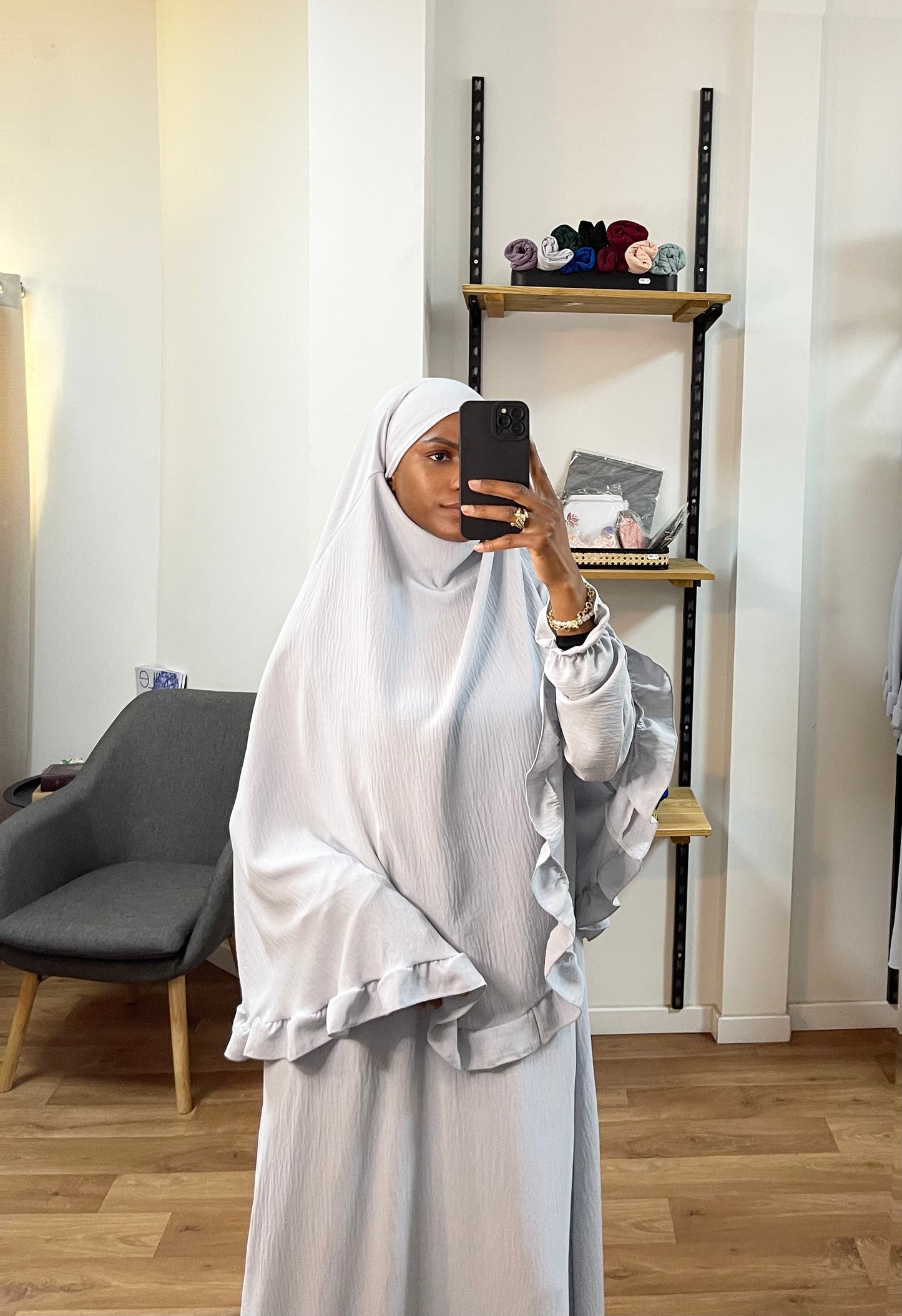 Ensemble Abaya & khimar ondulé jazz