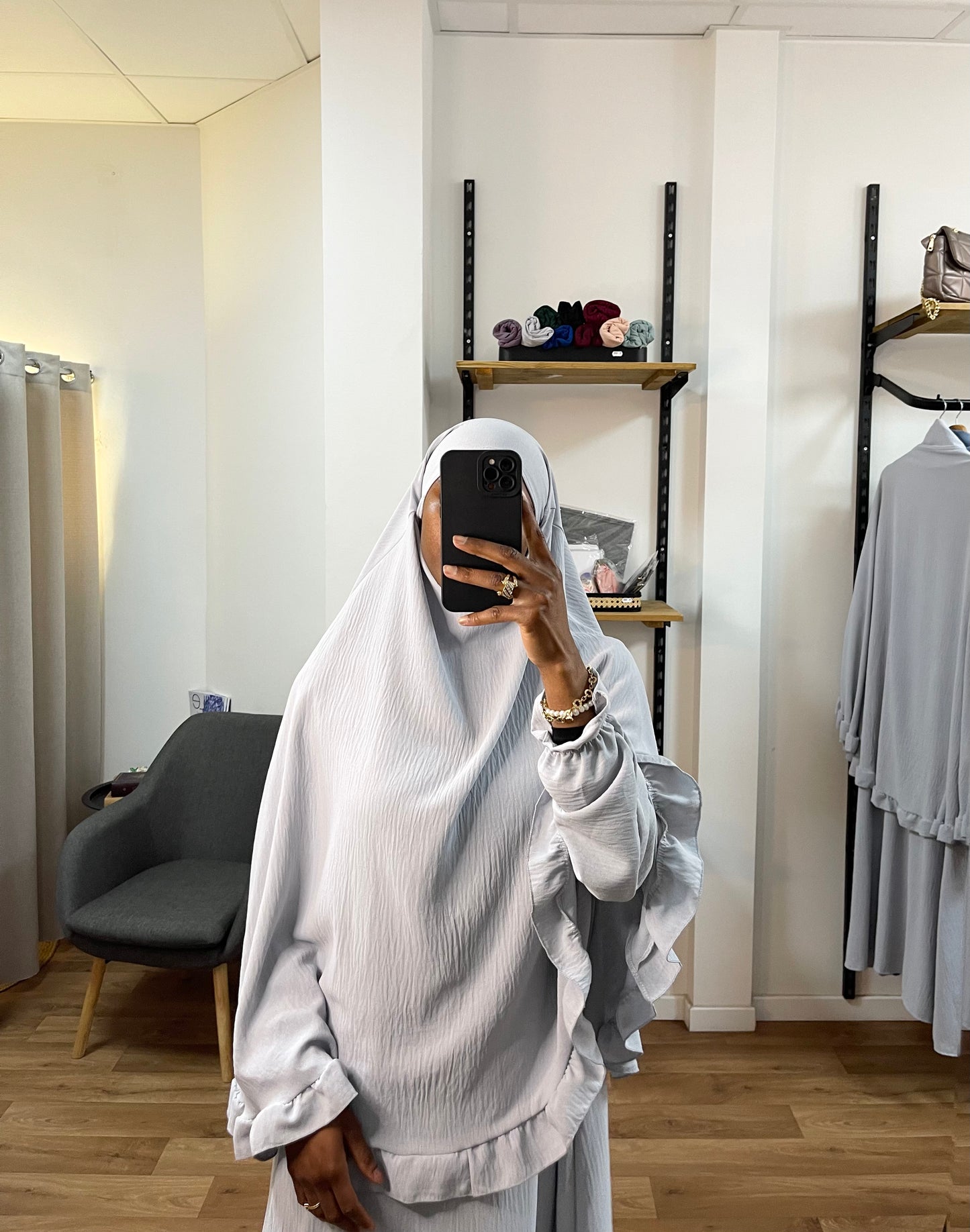 Ensemble Abaya & khimar ondulé jazz