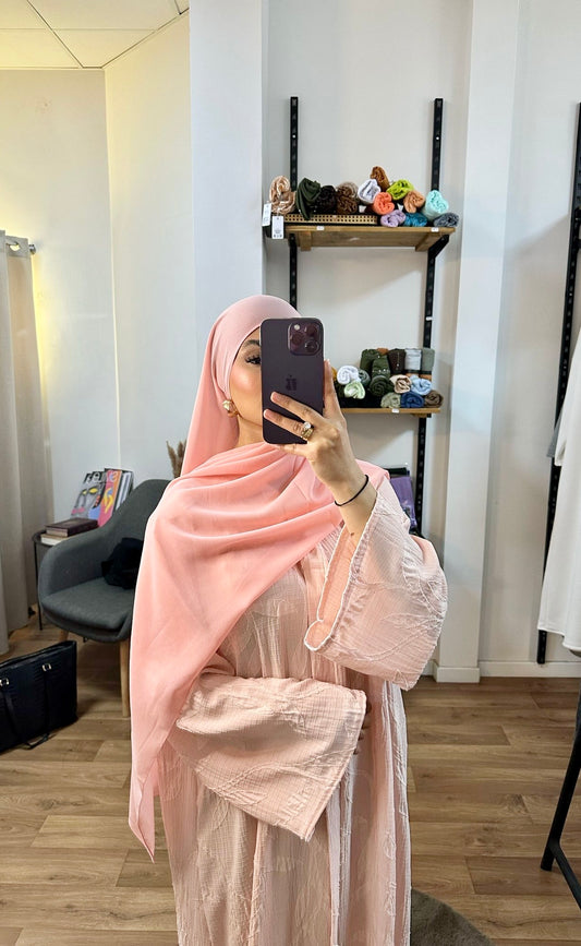 Abaya fleurie texturée